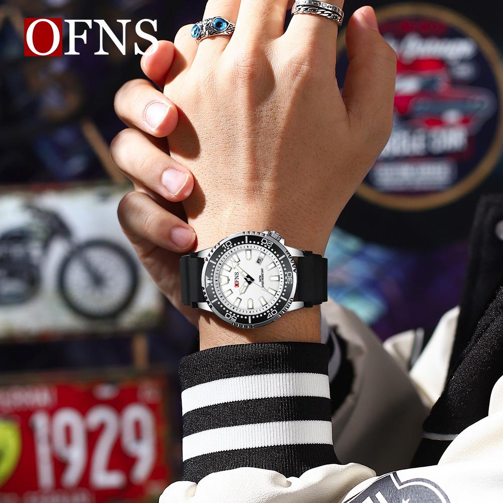 Men's Quartz Watch Calendar Luminous Sports Rubber Strap Waterproof Casual Cool Wristwatch Male Clock Reloj Hombre