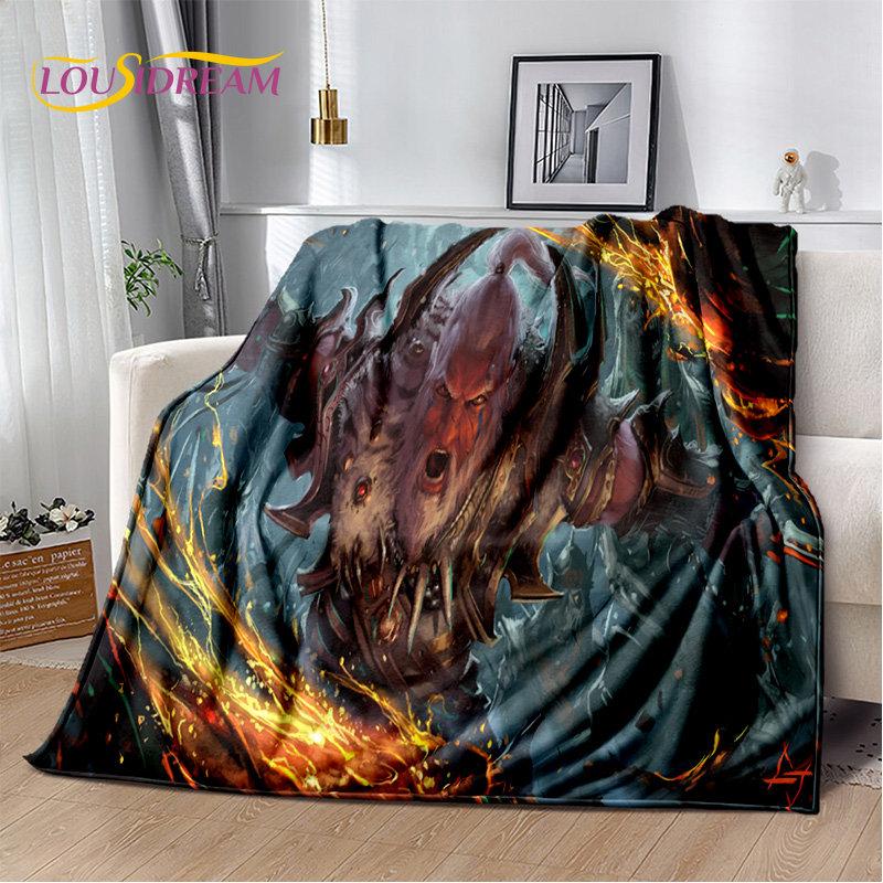 Koc 3D Diablo Gra Gamer Kreskówka Miękki Pluszowy, Koc Flanelowy Koc Narzuta na Salon Sypialnię Łóżko Sofa Piknik Okrycie Dzieci