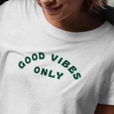Good Vibes Only Cotton Tee: Unisex Casual Graphic Shirt and Kids Tshirt