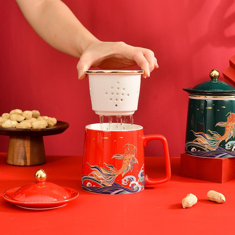 Meet The National Trends Palace Museum Cultural and Creative Tea Cup Festival Gift New Chinese Ceramic Cup Gift Box Event Souvenir