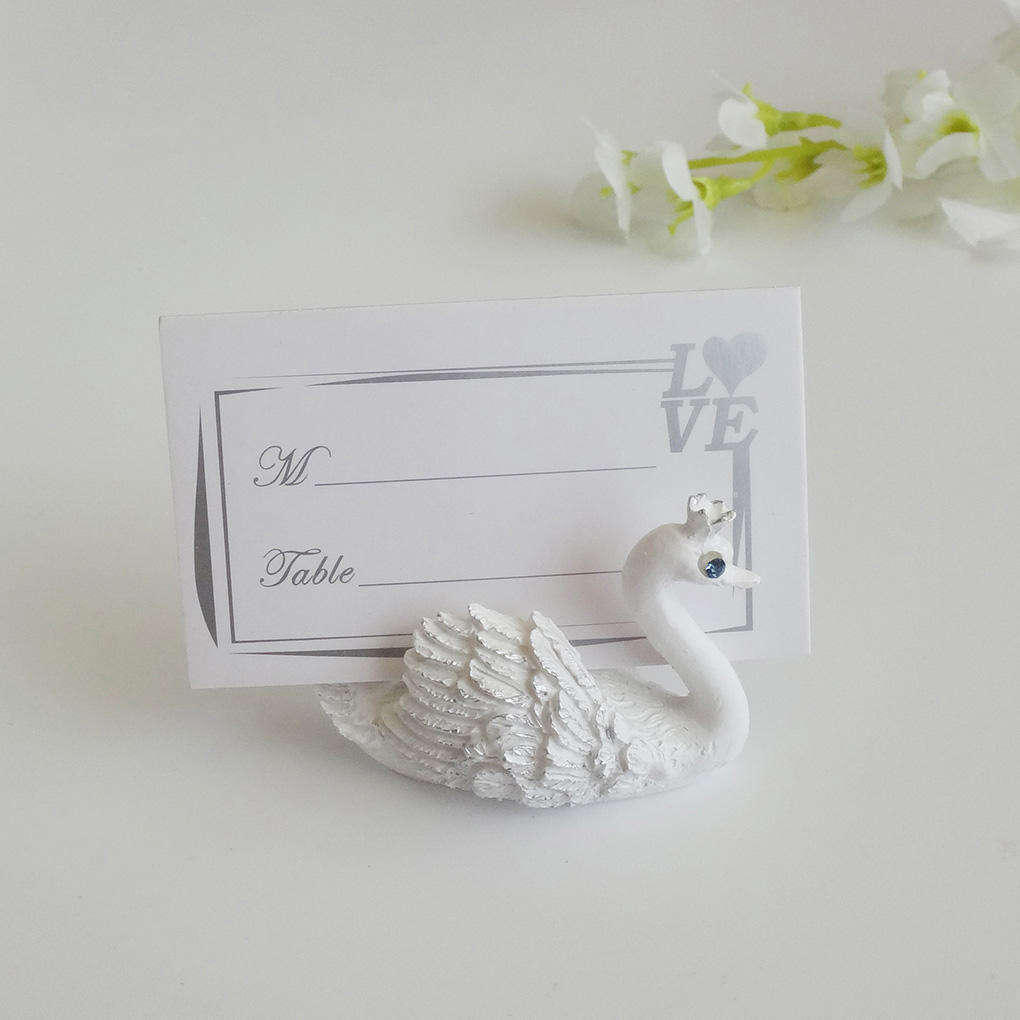 Buy Elegant Swan Wedding Memo Card Holder Paper Clips Photo Table