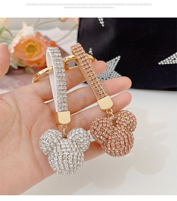 Hot Selling Rhinestone Mickey Keychain Car Keyring & Women's Bag Charm