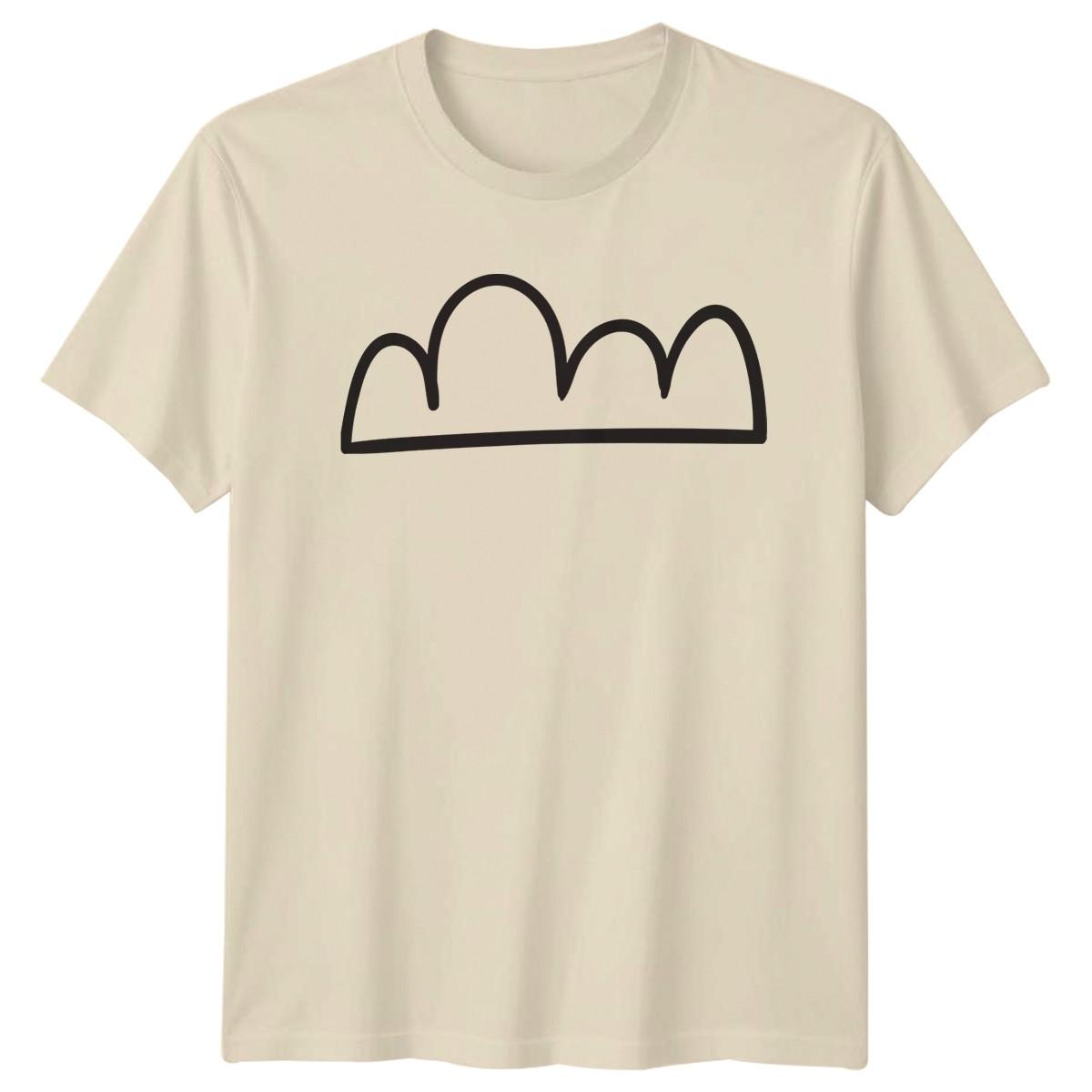 Hand Drawn Minimalist Cloud Outline T-Shirt Minimalist Art Nature Birthday Gift L