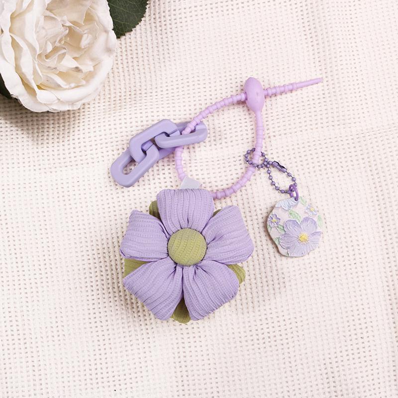 Lovely Fabric Lanyard Flower Keychain Cute Backpack Ornaments Pendant Keyring Lanyard Strap For Phone Chain Phone Accessories
