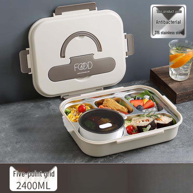 316 Stainless Steel 5-Compartment Insulated Lunch Box