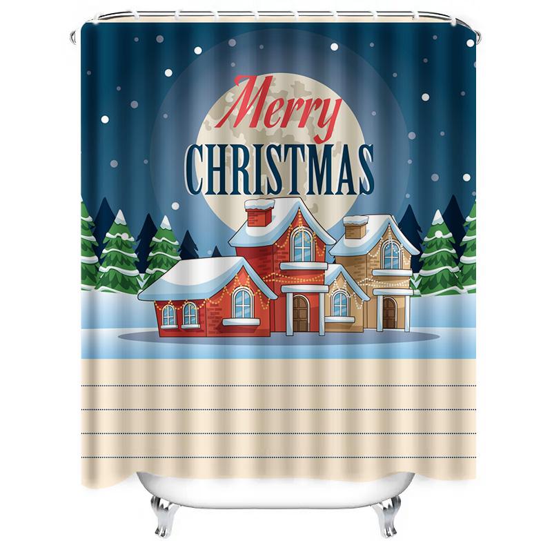 TU Christmas Shower Curtain Festive Holiday Winter Scene Holiday Decor Bathroom Decor Merry Christmas Gift Home Decor Cozy Vibes