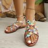 Fashion 2025 New Women Sandals Fashion Walking Lightweight Dress Shoes Femme Woven Hollow Summer Casual Flat Sandals Sandalias De Mujer