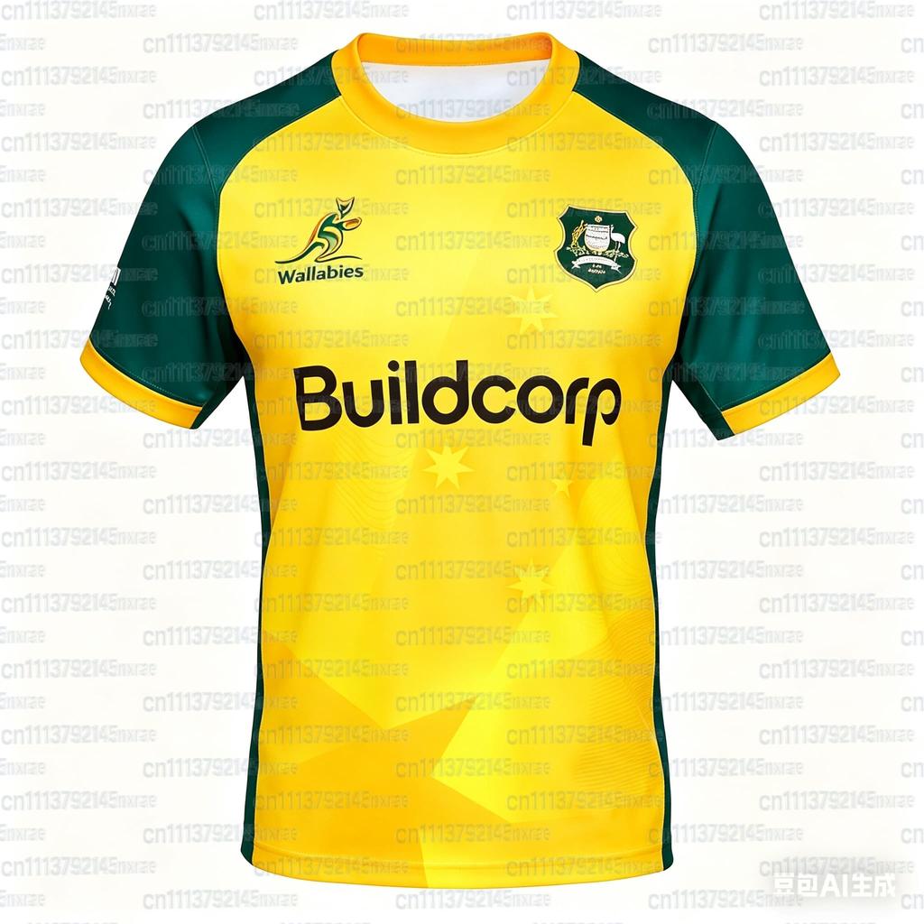 Australia Rugby Jersey Breathable Training Football Shirt Kangaroos Wallabies Retro Short Sleeve Uniform for Fans FamilyMatching