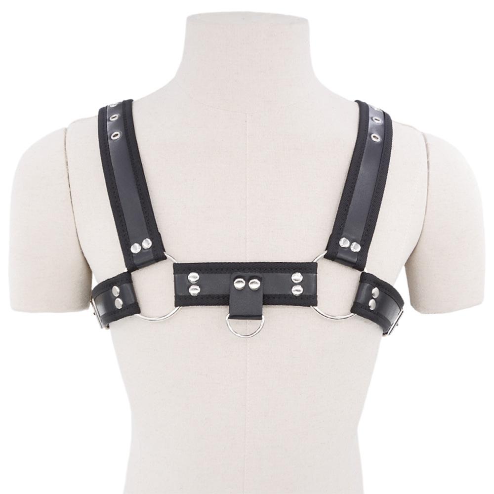 SM Cool Men's Clothes Binding Leather Sexy Clothes Stage Performance Toys Binding Clothing Armor
