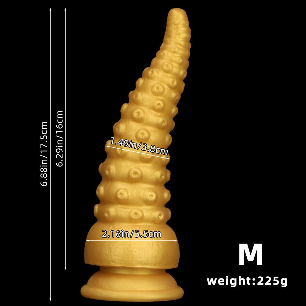 Extra Large Gold Silicone Threaded Vibrator Anal Plug Anal Diverter Dildo Sex Toy Realistic Penis Big Dick