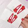 3D Strawberry Hair Clips Non-Slip Cartoon Fruit Clip Fruit Resin Side Clips Sweet Barrette Accessories Ponytail Holder