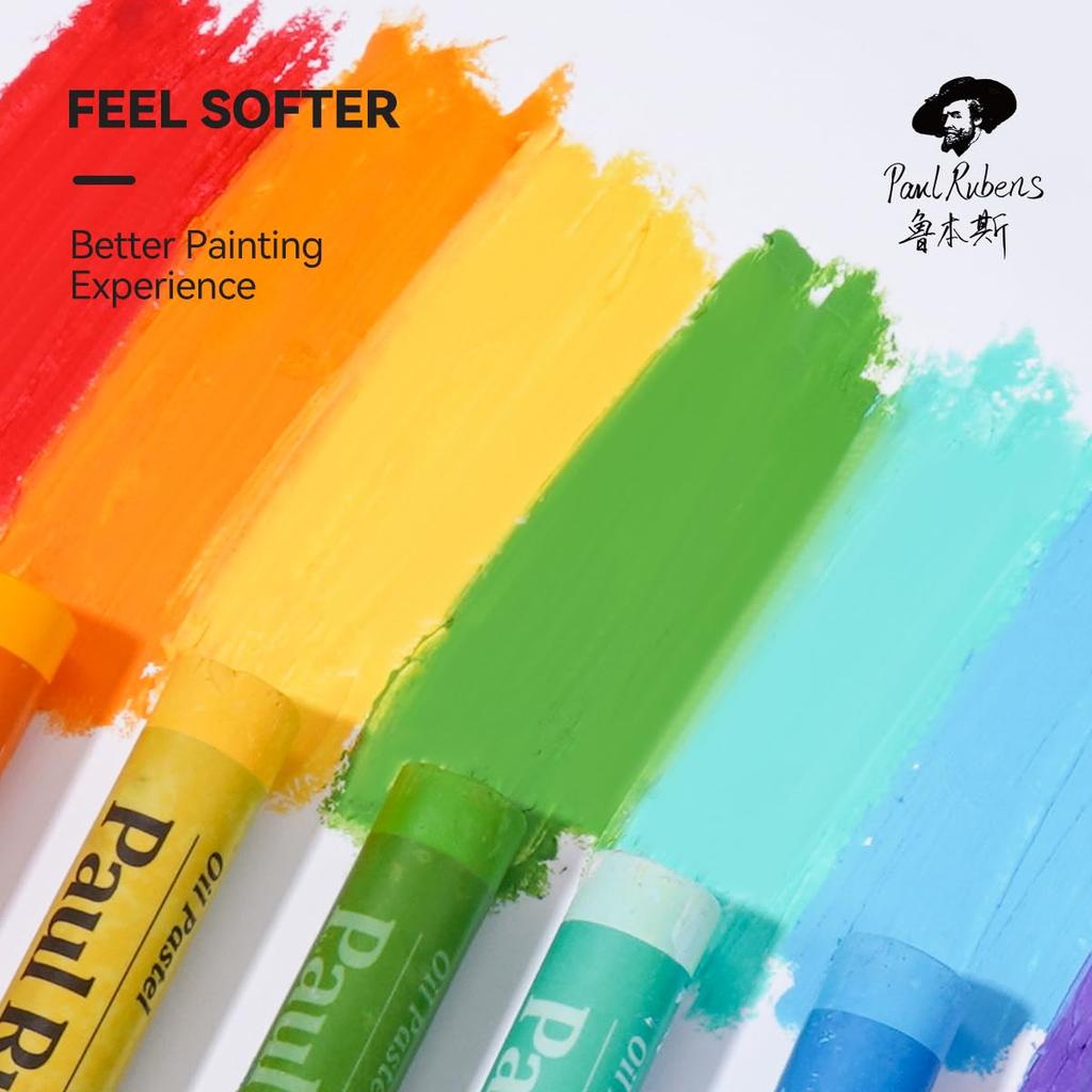 Paul Rubens Artist's Oil Pastels, 72 Landscape Colors, Artist's Soft Oil Pastel Set, Vibrant and Creamy