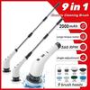 9 IN 1 Multifunctional Electric Cleaning Brush Cordless Portable Electric Spin Scrubber Handheld Bathtub Kitchen Cleaner