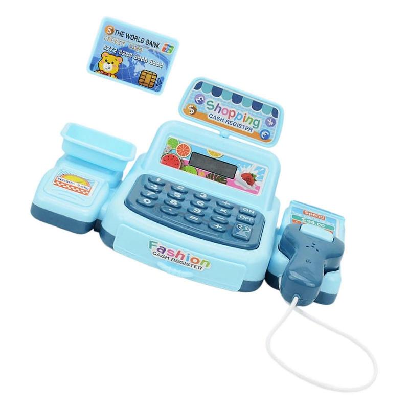 Children Pretend Cash Register Set With Play Money Interactive Learning Toy For Counting Practice Safe Multicolor