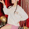 MLB New York Yankees Cartoon Rabbit Print Loose Crewneck Long Sleeve Sweatshirt Unisex sweatshirt Cream 3AMTQ0131-50CRS