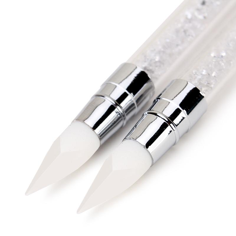 Dual-ended Silicone Sculpture Pen for Nail Art, Easy and Precise Nail Design Tool, 3D Carving Glitter Dotting Brush