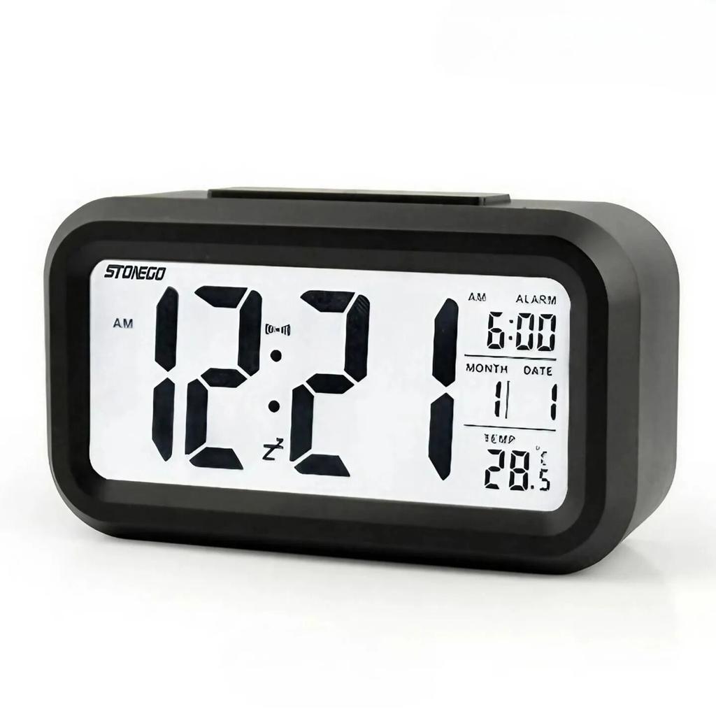 Alaways On Table Clocks Temperature Electronic LED Clocks Mini Music Digital Alarm Clock Backlight Snooze Mute Calendar Desktop