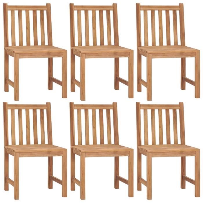 VidaXL Chaises de jardin 6 pcs avec coussins Bois de teck massif 3073132