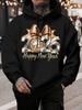 New Year Style Unisex Fashion Trendy Hooded Sweatshirt Print Men