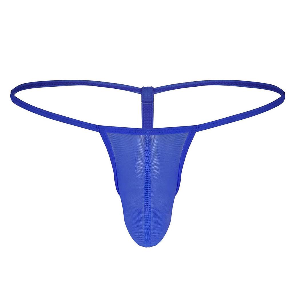 Men's See Through Thongs G-String Low Rise Underwear T-Back Bikini Briefs