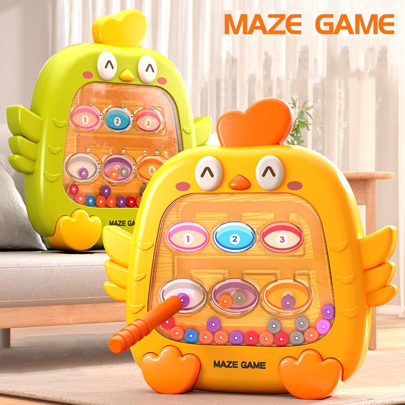 Magnetic Puzzle Game Board Pen Moving Beads Montessori Colors Sorting Number Matching Sensory Play Educational Toys for Kids