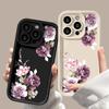 Peony Flower Phone Case For iPhone 15 Pro MaxCase iPhone 17 16 11 12 13 14 Soft SiliconeShockproof Phone Bumper Cover Case
