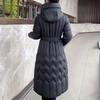 Plus Size L-7XL Fashion Woman Winter Coats With Belt Long Parkas Hooded Loose Thick Female Jackets