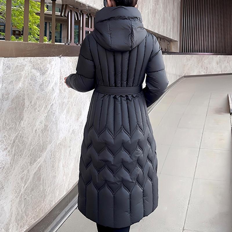 Plus Size L-7XL Fashion Woman Winter Coats With Belt Long Parkas Hooded Loose Thick Female Jackets