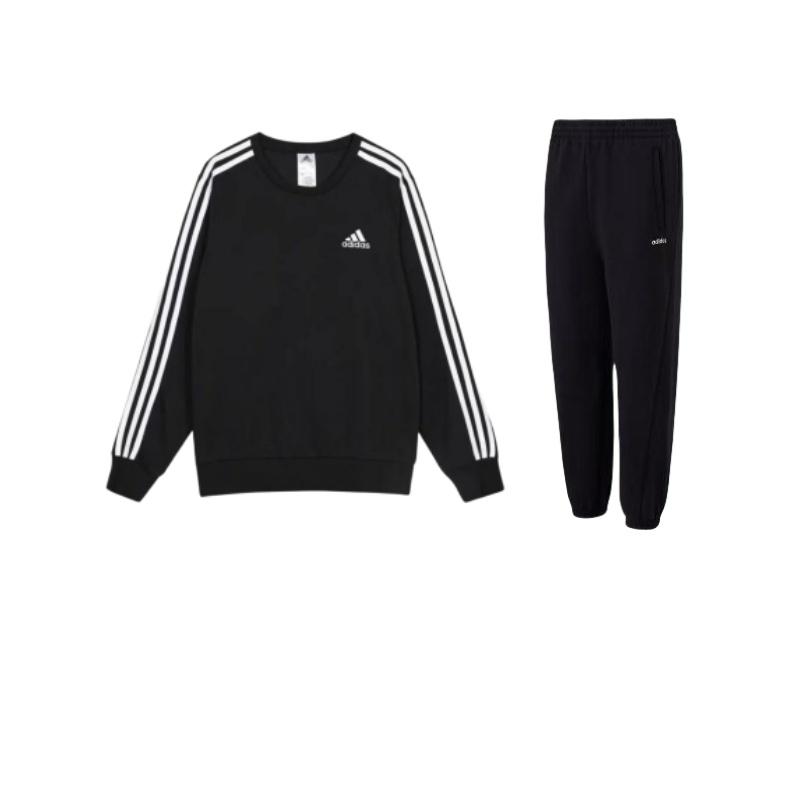 

Adidas Свободный крой, круглый вырез, длинный рукав, свитер, толстовка и брюки, повседневный спортивный комплект, унисекс, черный цвет JX9405+-GK9078 S