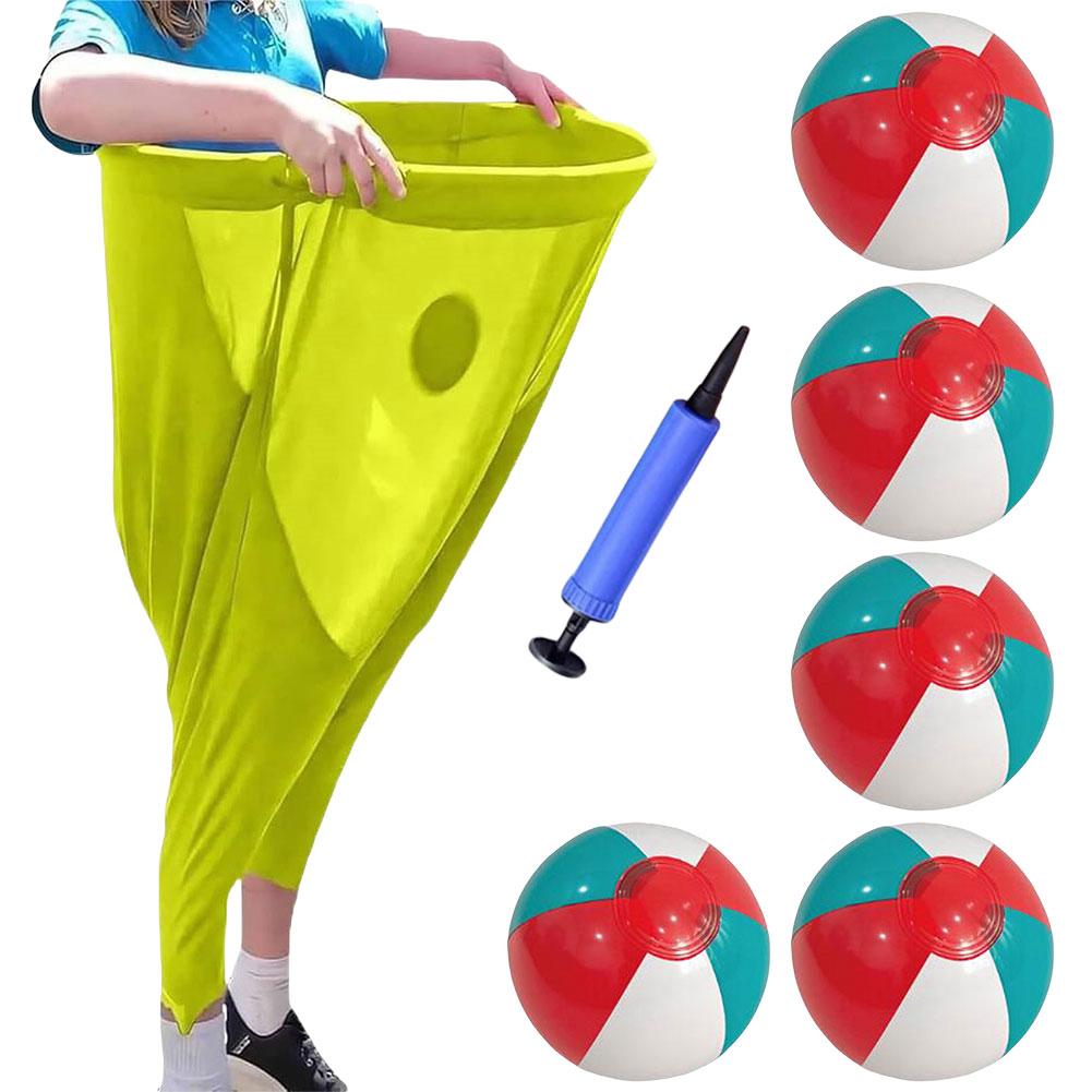 Granny Pants Yard Game Set with 2 Bouncy Balls and 1 Air Pump Outdoor Games Field Family Reunion Game for Kids and Adults