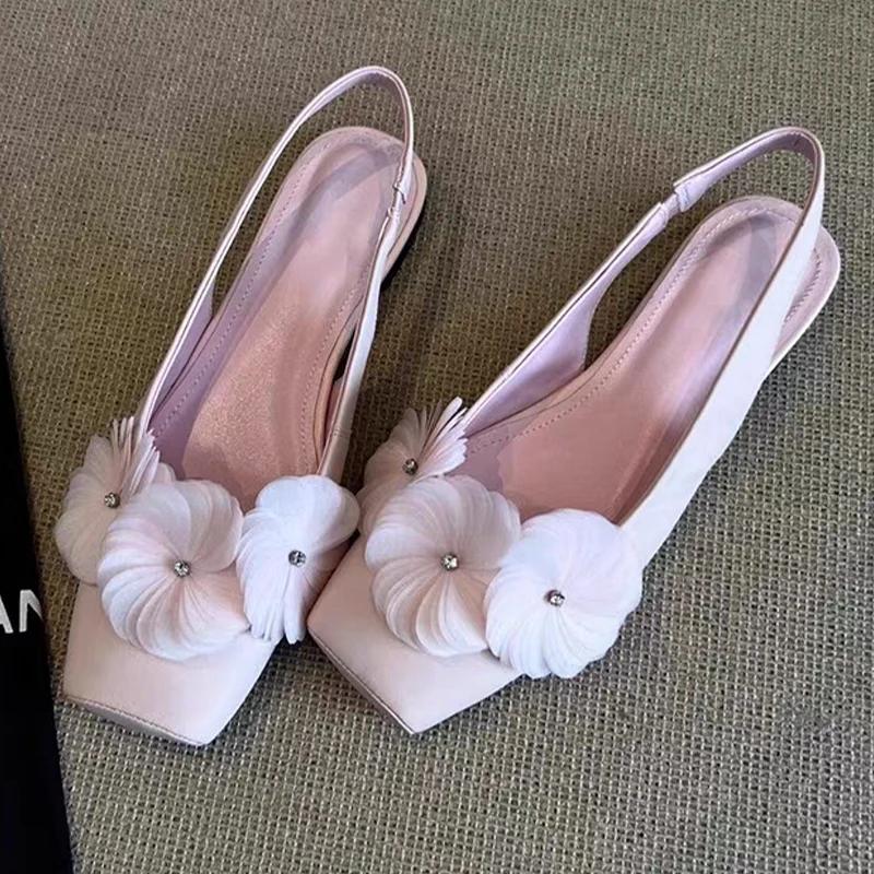 Fashion Flats Women Sandals Flower Fashion Shoes Dress Cozy Casual Shoes Summer Woman Slippers 2025 New Trend Brand Women’s Zapatillas