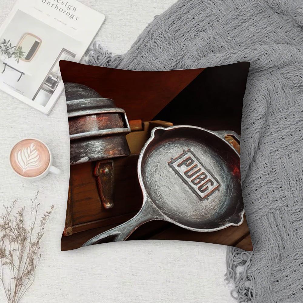Game P-PUBG B-BATTLEGROUNDS Pillow Case Square Double-Sided Printing Short Plush Sofa Cushion Cover Bedroom Bedside Pillow