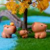 10pcs Cartoon Capybara Statue Resin Ornament Miniature Capybara Figurines Bonsai Micro Landscape Mini Animals Figurine