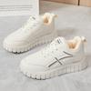 Women's Winter Chunky Platform Sneakers With Faux Fur Lined Warm Non-Slip Snow Boots Lace-Up Tennis Walking Shoes for Women Faux Leather Short Booties