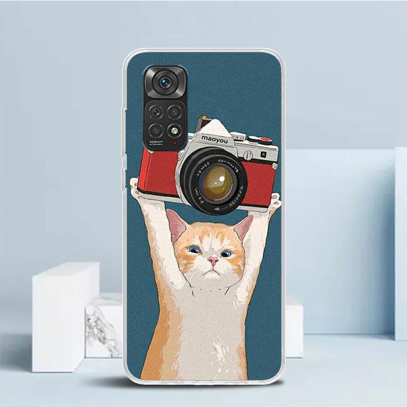 Cute Cartoon Lucky Cats Phone Case For Xiaomi Redmi Note 15 14 14S 13 12S 12 Pro Plus 11S 11 11T 11E 10S 10 + Soft TPU Back Cove