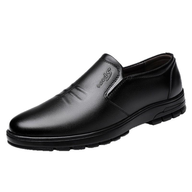 One-pedal men's shoes business casual leather shoes summer cowhide soft leather soft sole men's dad shoes