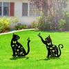 1/2Pcs Garden Stake Hollow Cat Dog Rabbit Design Decorative Outdoor Yard Art Stake Patio Garden Accessory