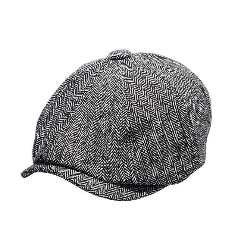 

Men s Herringbone Elastic Beret - Spring/Autumn Retro Newsboy Painter Hat Adjustable
