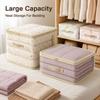 Transparent PVC Clothes Storage Bag Foldable Wardrobe Organizer With Zipper Handle For Quilts Blankets And Seasonal Home Storage And Daily Use