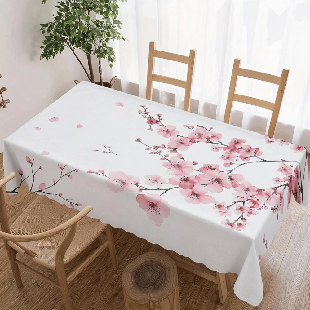 Kersenbloesem Rechthoekige Tafelkleed voor Tafeldecoratie Feest Waterdicht Herbruikbaar Tafelkleden voor Tafel Keuken Eetkamer 140x140cm