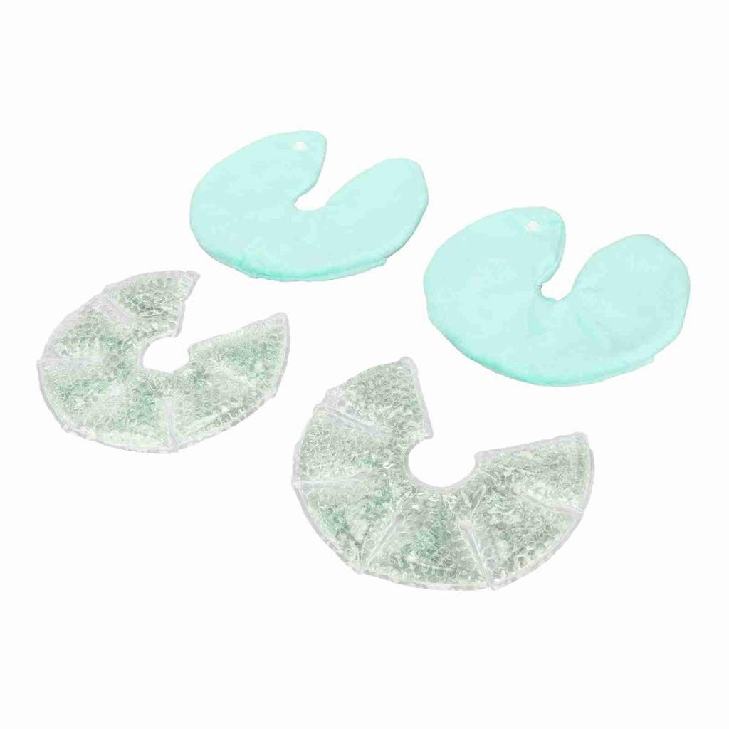 1 Pair Breast Gel Pads Reusable Hot Cold Compress Breast Nursing Ice Pack for Breastfeeding Green