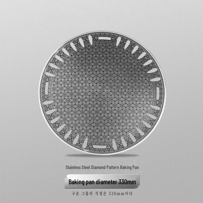 Stainless Steel Diamond Texture Grill Pan