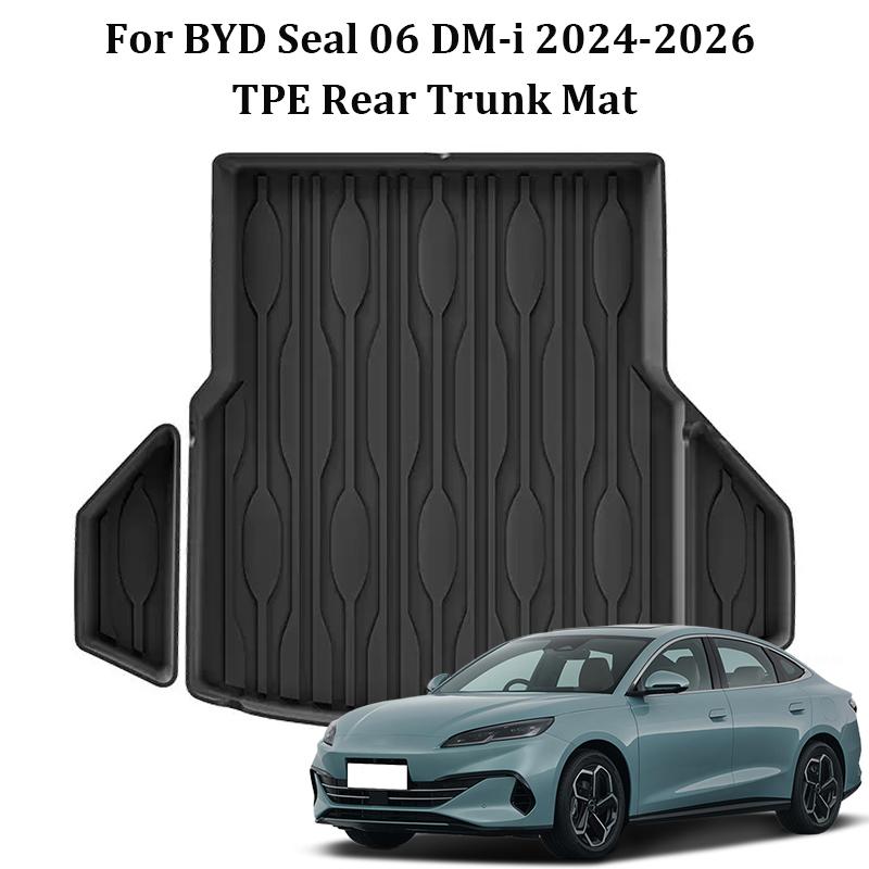 For BYD Seal 06 DM-i 2024-2026 Trunk Mat TPE Rear Trunk Anti-Scratch Protector Mat All-Weather Trunk Carpet Cargo Liner Foot Pad