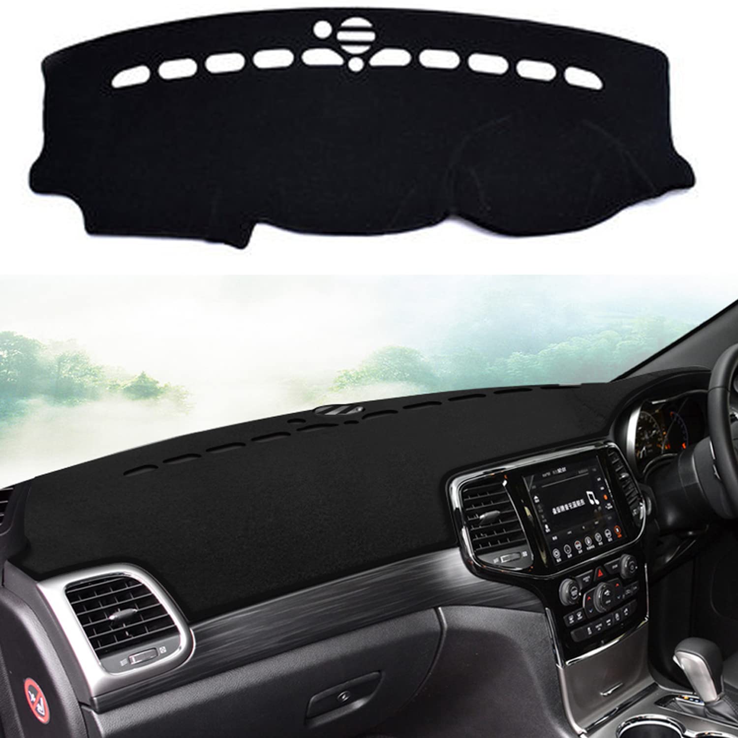 

YOFAMO Compatible with Grand Cherokee Dashboard Dashboard Sun Dashboard Light Interior Heat Durable (2011-2019) Mat, Cover, Protection, Protection,