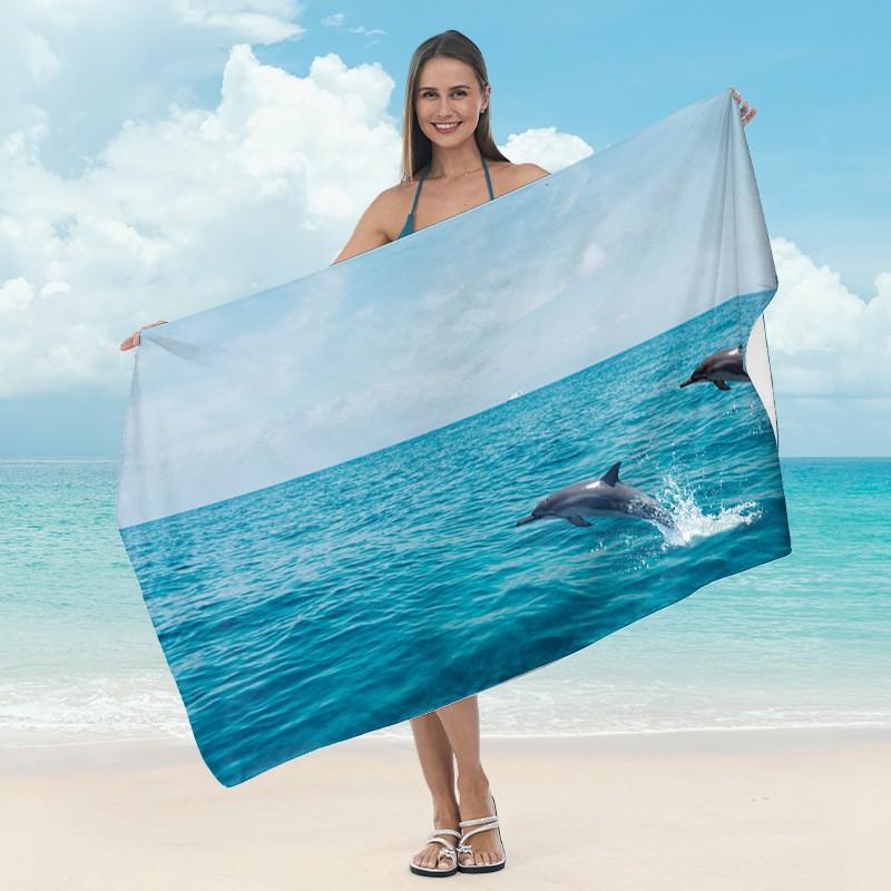 Ultrafine Microfiber Beach Towel Adults Quick-Dry Swim With Digital Print Lightweight Absorbent Bath Pool Sea Travel Yoga