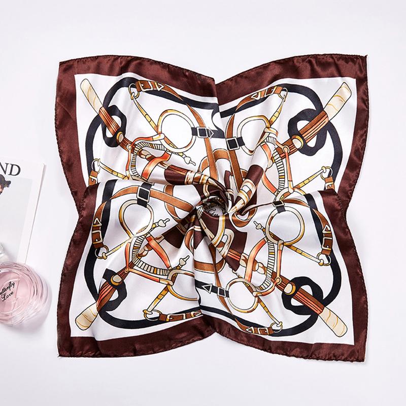 1Pc Polyester Flight Attendants Square Elegant Bandana Fashionable Women's Scarfs Hijab 50x50CM
