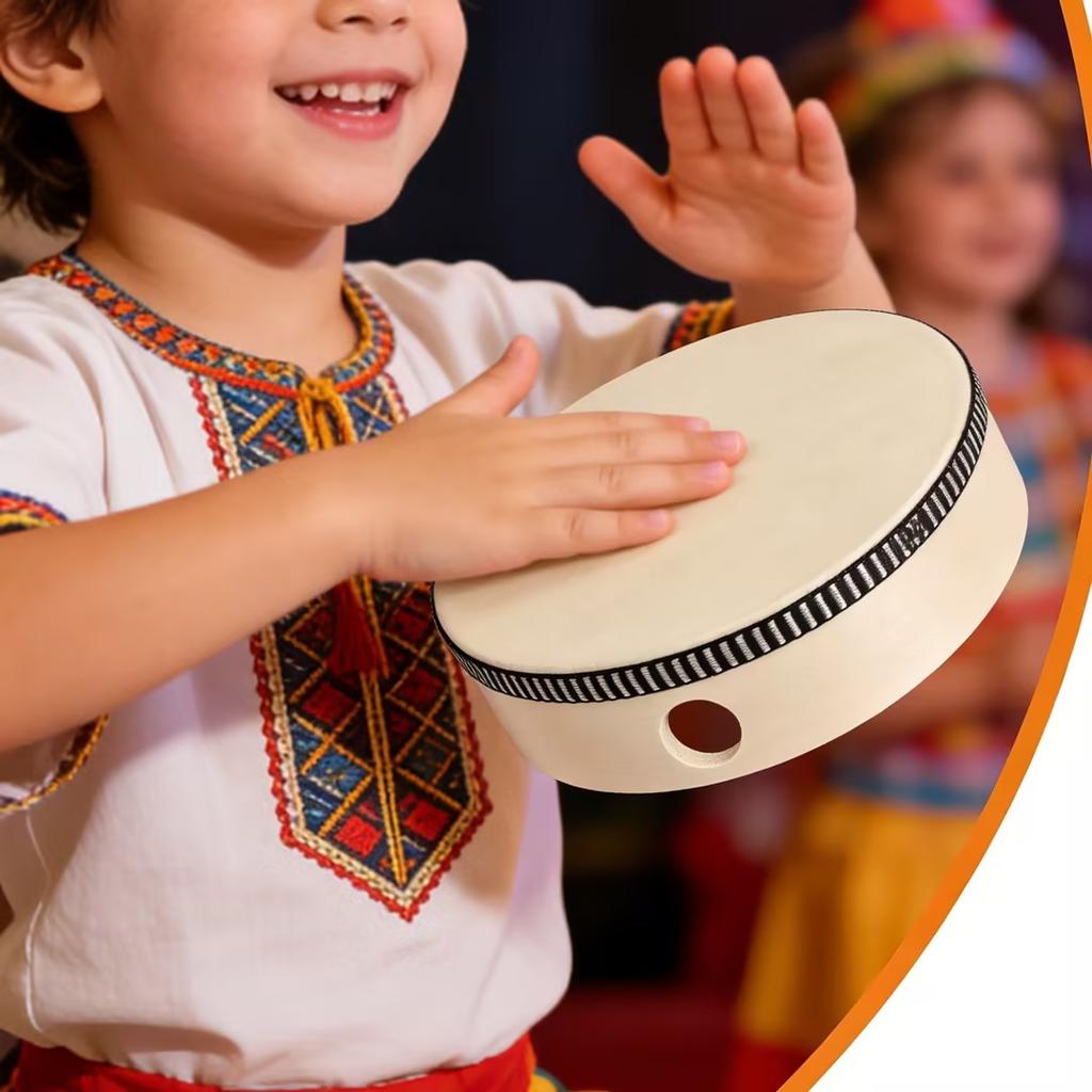 Wooden Hand Beat Percussion Harp Drum - Educational Music Instrument Toy for Children