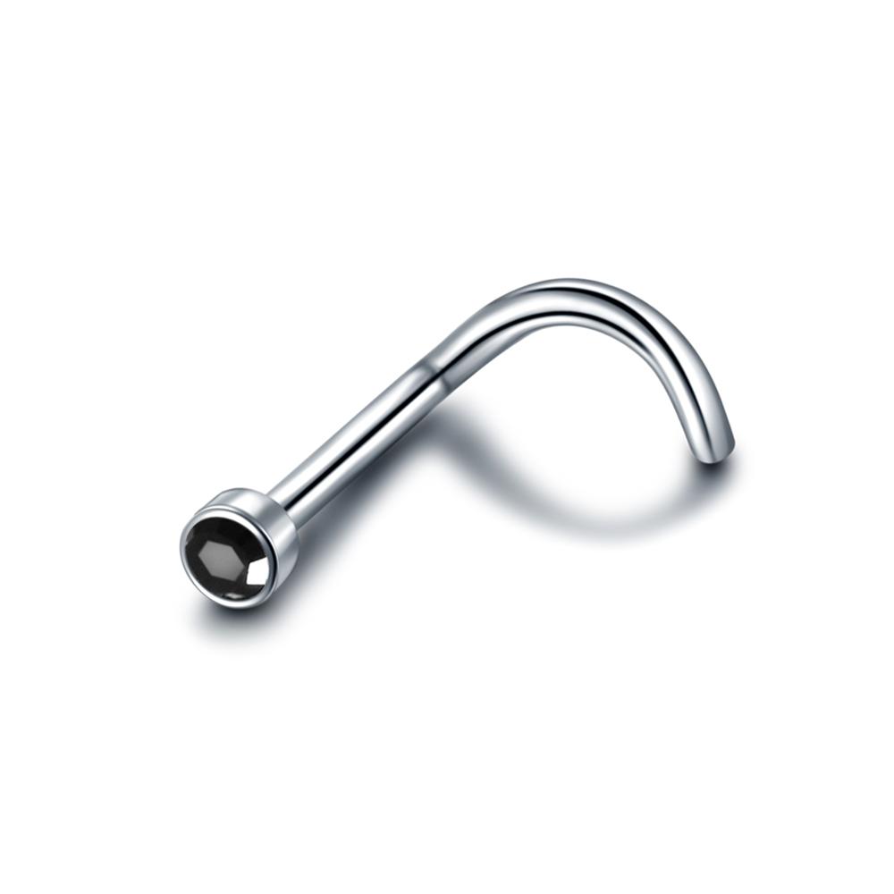 1 Stück G23 Titan Kristall Nasenschraube Stecker Ring Zirkon Ohr Helix Piercing Mischfarbe Nasenring Krappen CZ Nasenschmuck