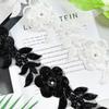 Black And White Two-Color Beaded Sequins Three-Dimensional Flower Mesh Accessories Barcode Clothing Dress Luggage Decoration Lace Accessories