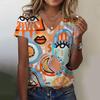 Women T Shirt Abstract Painting Print Funny Clothes Women Short Sleeve T Shirts Top Streetwear Summer Oversized Clothing